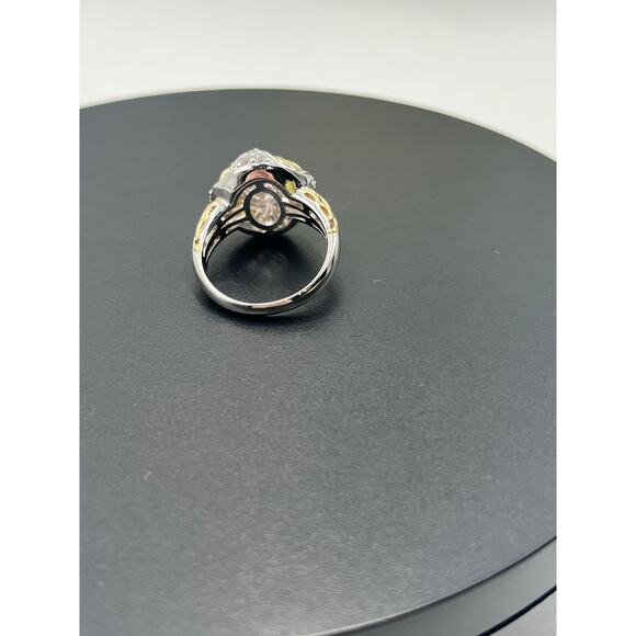 Victoria Wieck Oval Morganite Topaz Oval Sterling Silver Vermeil‎  Ring Sz 10.5 - Picture 7 of 14